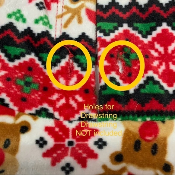 Ugly Christmas Sweater Hoodie Fair Isle Print Velvety Velour Front Pocket OS - Picture 7 of 14